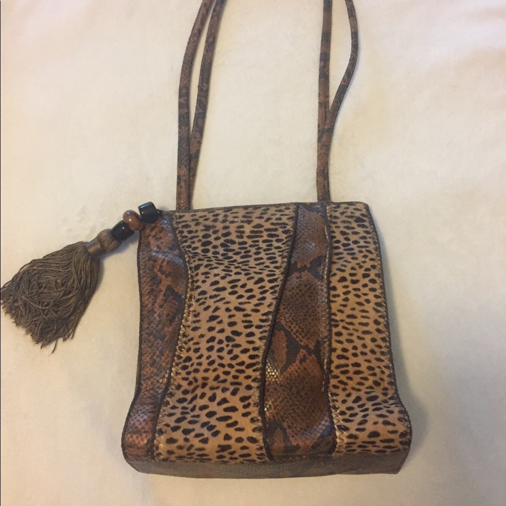 Vintage Sharif Snakeprint Leather Bag